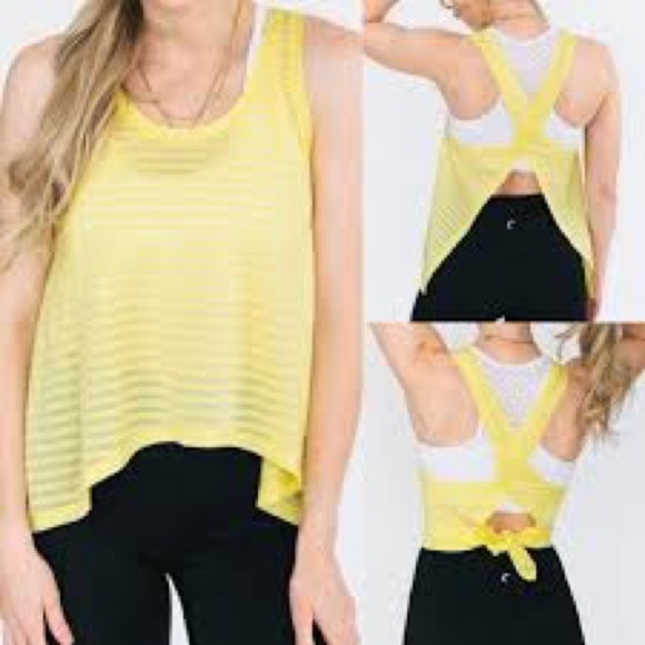 Zyia Active Lemon Yellow Nimbus Split Back Tank Top Size XXXL - Picture 2 of 8